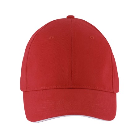 Καπέλο εξάφυλλο jockey - Solar 03092 κόκκινο/λευκό